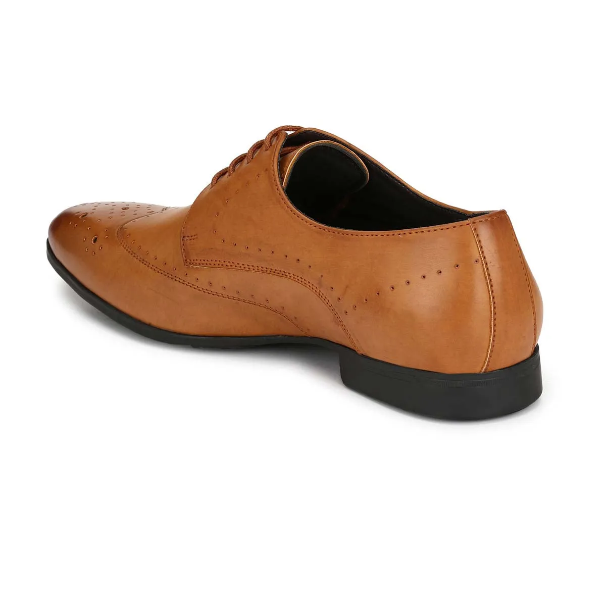 Tan Semi-Brogue Lace-ups