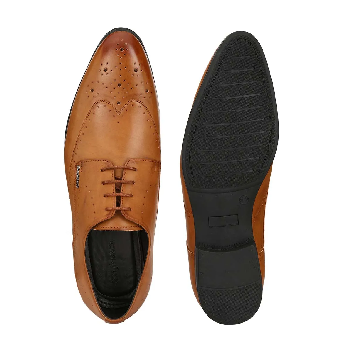 Tan Semi-Brogue Lace-ups