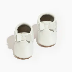 Toasted Bright White Bow Baby Shoe