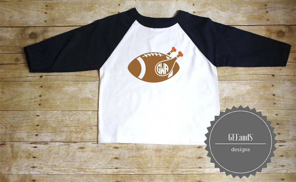 Turkey Football monogram raglan t shirt