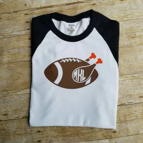 Turkey Football monogram raglan t shirt