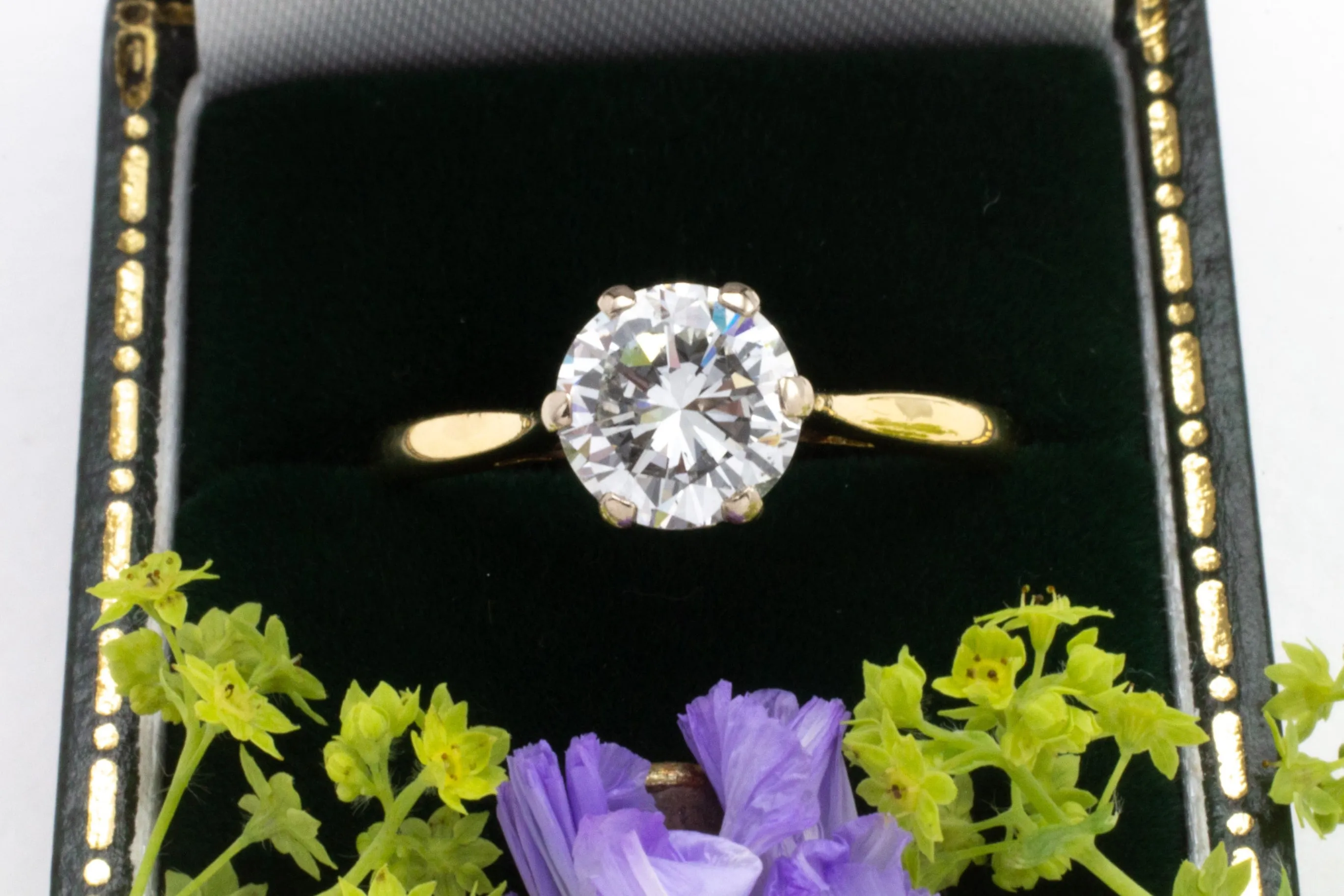 Vintage brilliant cut diamond solitaire ring