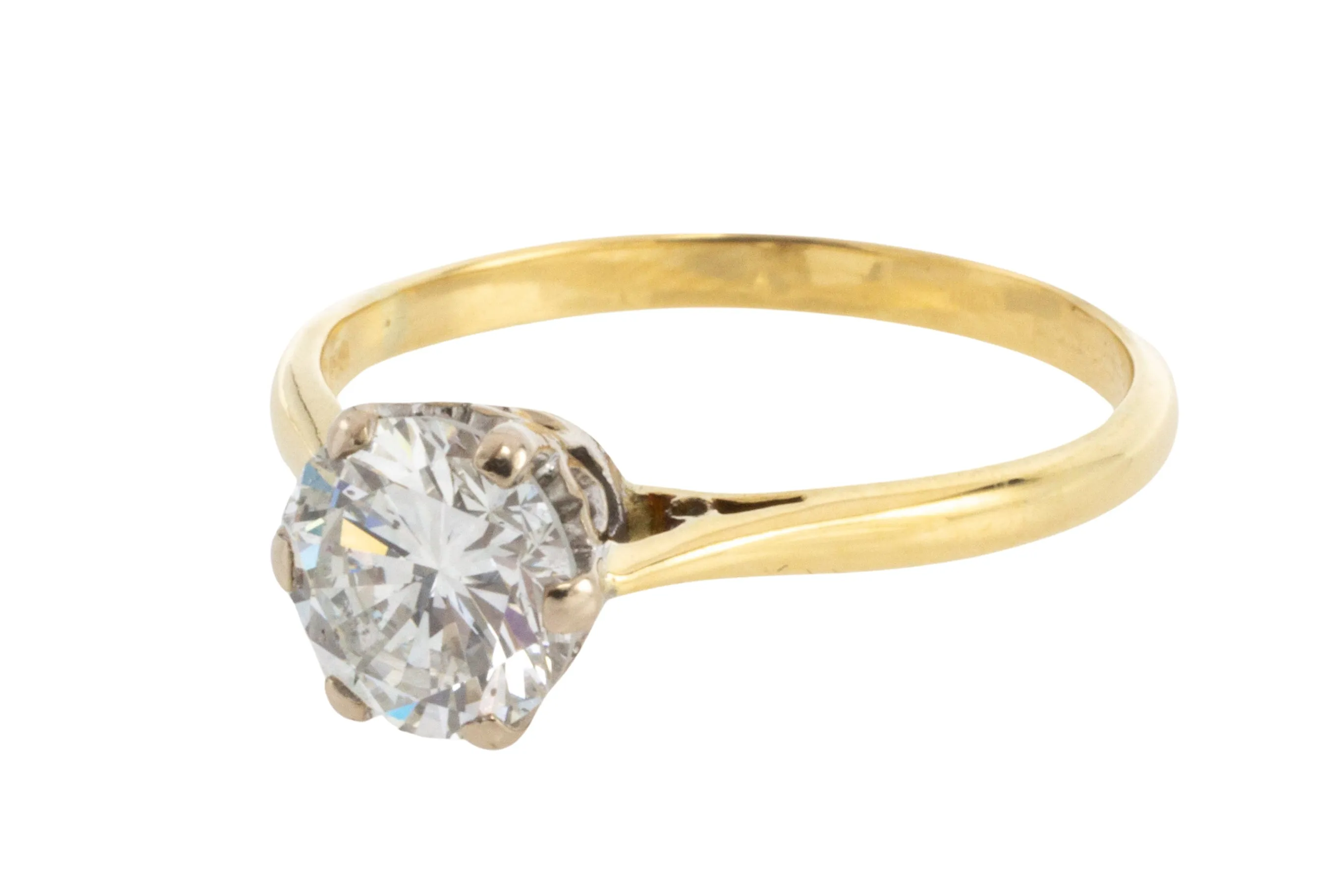 Vintage brilliant cut diamond solitaire ring