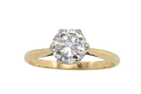 Vintage brilliant cut diamond solitaire ring