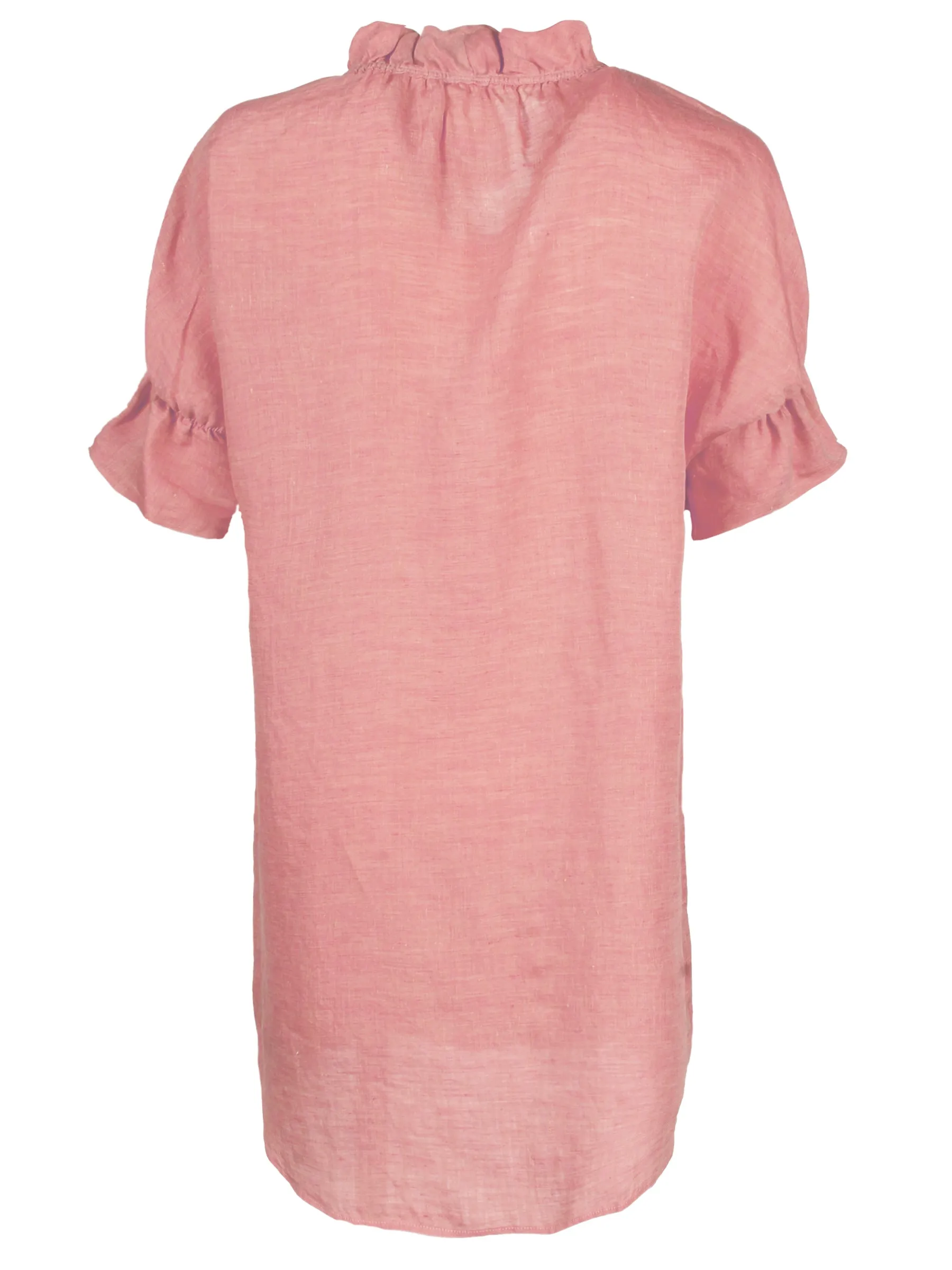 Washed Linen Crosby Shirt Dress Peachy Rose Pink