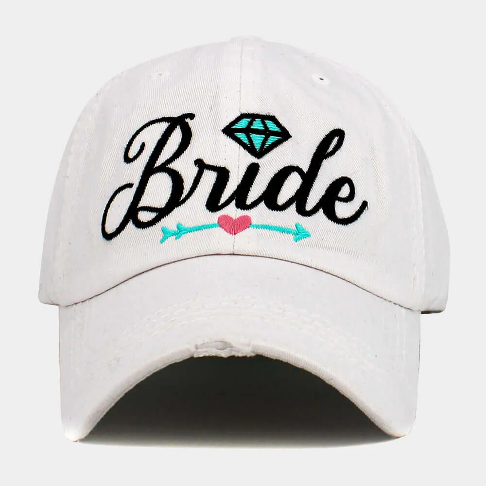 White Bride Message Vintage Baseball Cap