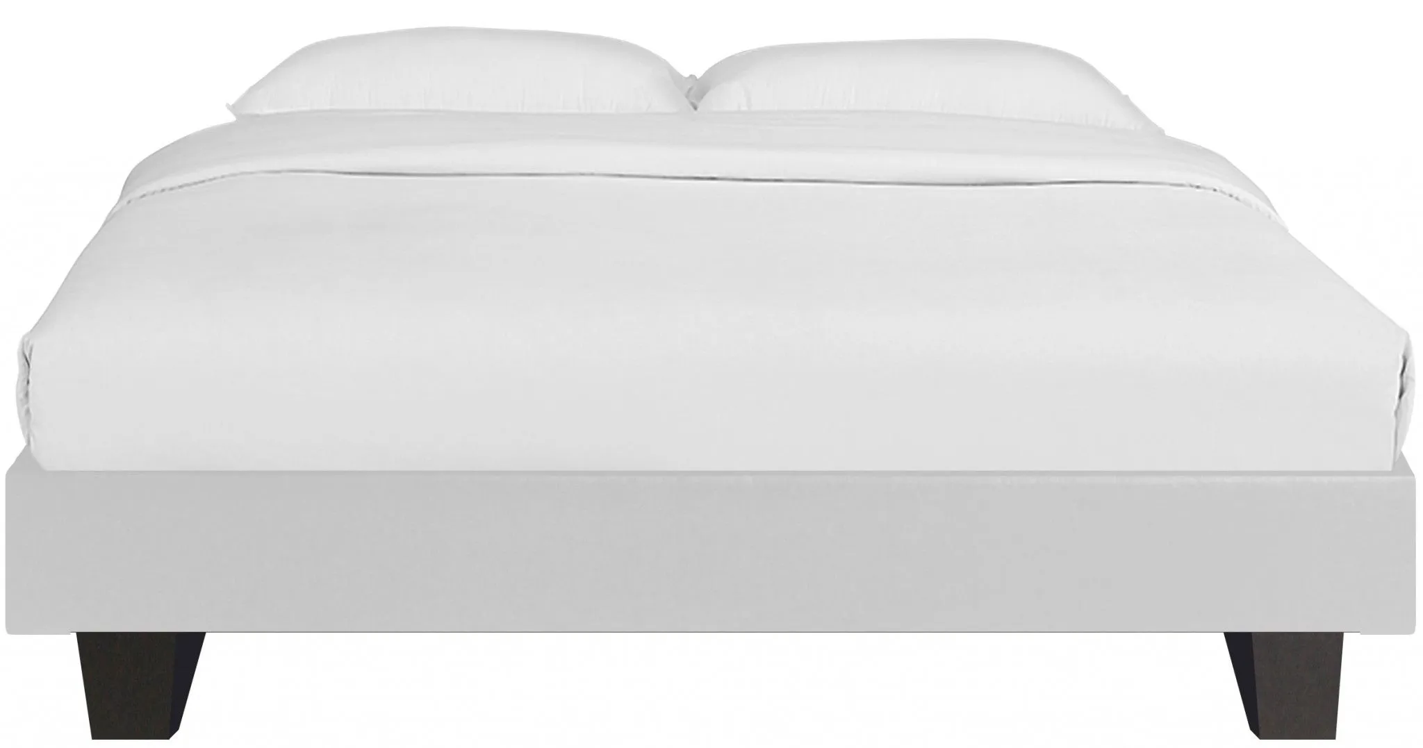 White Platform Queen Bed with Two Nightstands