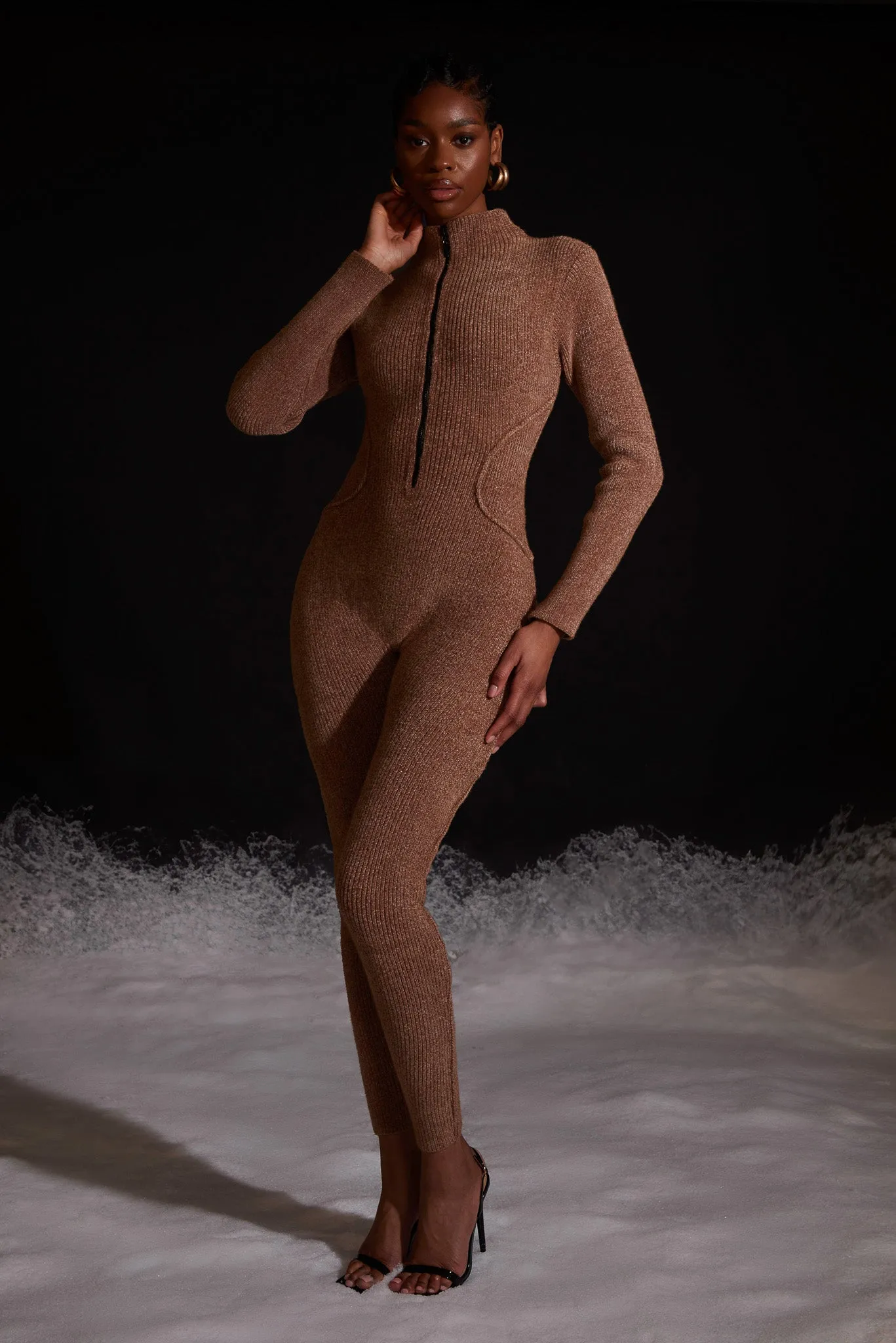 Wool Knit Catsuit - Toffee Nut