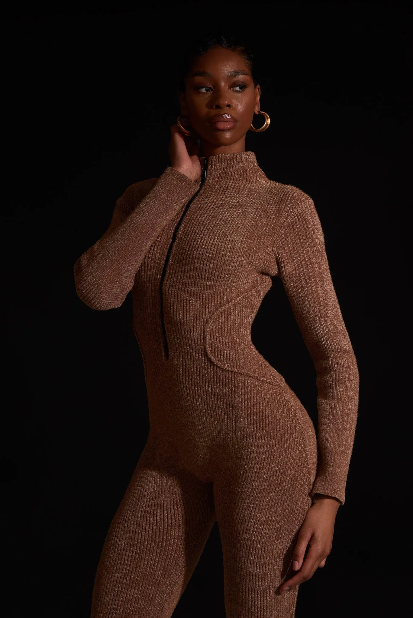 Wool Knit Catsuit - Toffee Nut