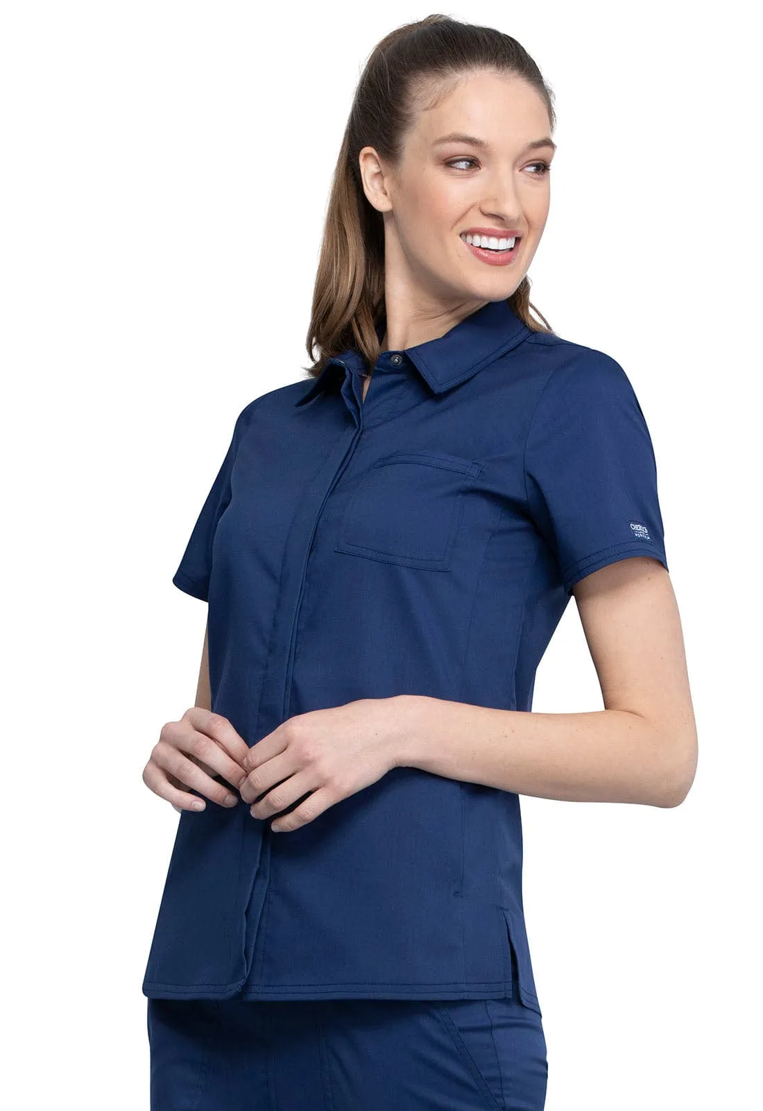 WW Revolution Hidden Snap Front Collar Scrub Shirt WW669