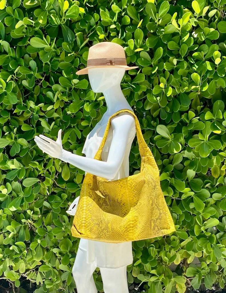 Yellow and Grey Jumbo Shoulder Bag