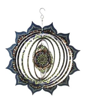 Zen Harmony 12" Stainless Steel Mandala Wind Spinner with Hanging Hook